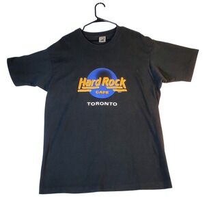 Hard Rock Cafe Toronto Mens XL Black T Shirt Graphic Tee Fruit of the Loom